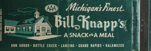 Bill Knapps - Old Matchbook Cover